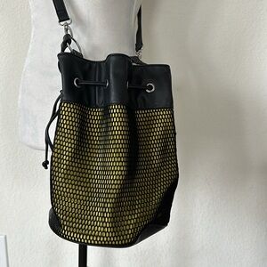 JustFab • Lemon Lime Mesh Bucket Bag
